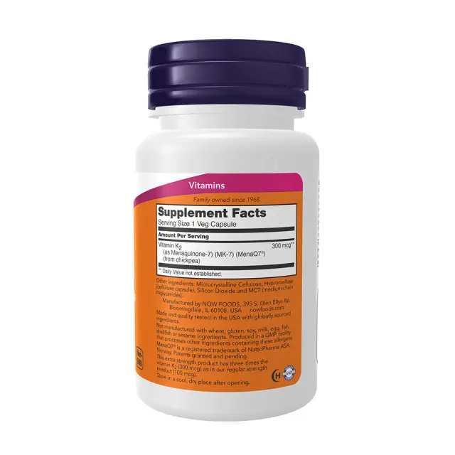 Now Foods MK-7 Vitamin K-2, Extra Strength 300 mcg 2