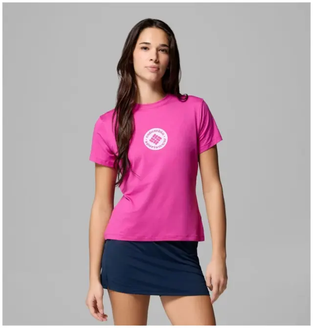 Columbia Parsons Point T-Shirt Fuchsia Heather – Γυναικείο Μπλουζάκι με Τύπωμα - 2154951-538