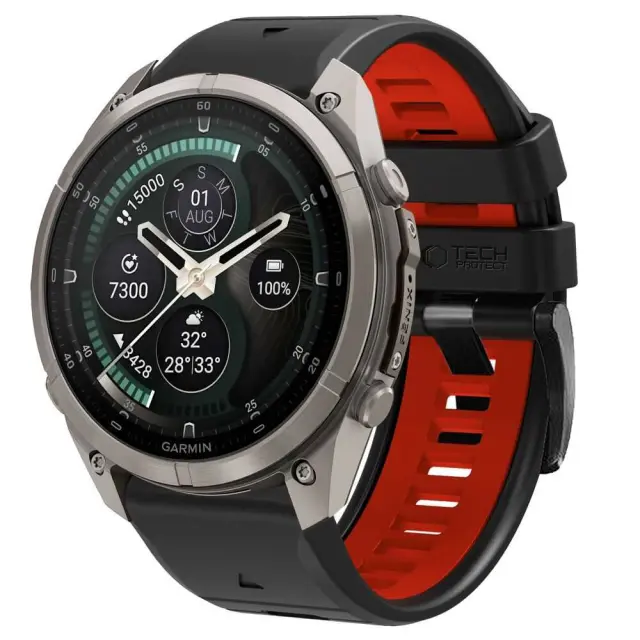 Tech-protect Iconband Pro Garmin Fenix 5x / 5x Plus / 6x / 6x Pro / 7x / 8 / 8 Pro / 9 / 9 Pro (51 Mm) Black/red