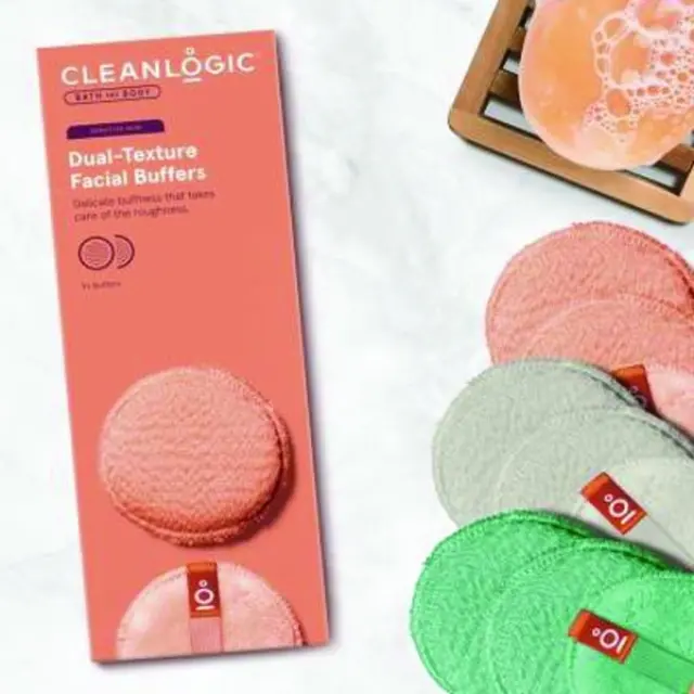 Cleanlogic Bath and Body Dual-texture Facial Buffers Sensitive Skin Set of 9 Assorted Colors