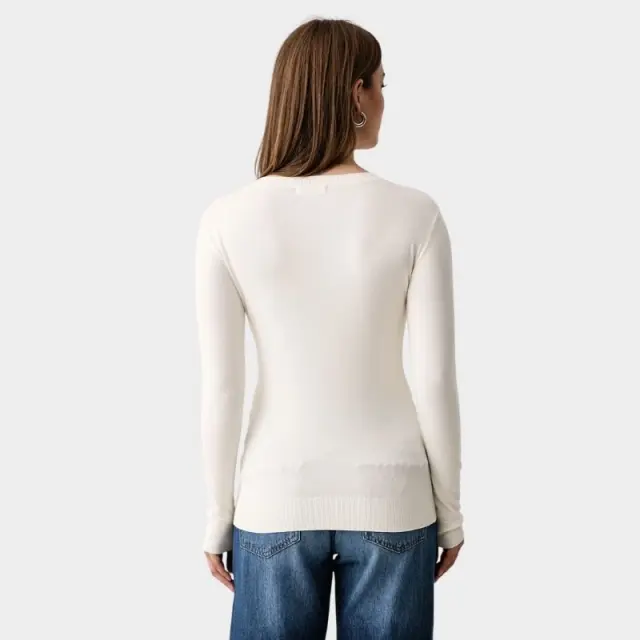 Guess - Γυναικείο Πλεκτό Πουλόβερ με Χάντρες W6BR53Z1454-G012 Λευκό - 2XL 3