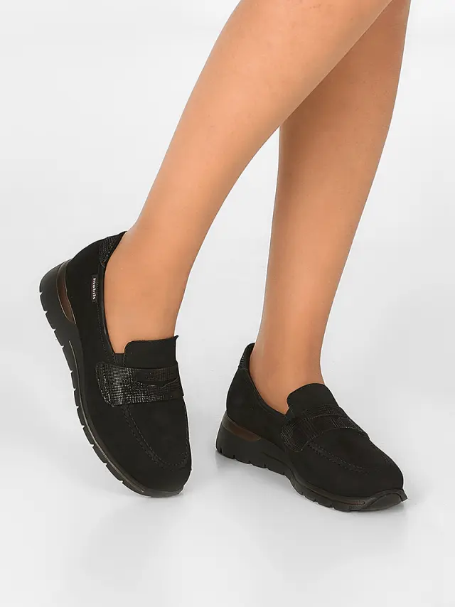 Mephisto Μοκασίνια-Loafers Γυναικείο δέρμα Nubuck Μαύρο MEP/ELYNA BLACK 2