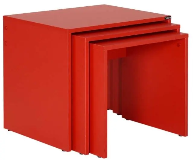 Σετ τραπεζάκια Ζιγκόν SHP-103-KK Κόκκινο 55x47x40cm