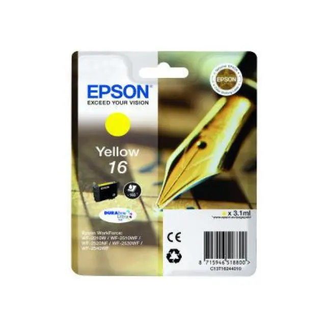 Epson 16 Γνήσιο Μελάνι Εκτυπωτή InkJet Κίτρινο (C13T16244010 C13T16244012)