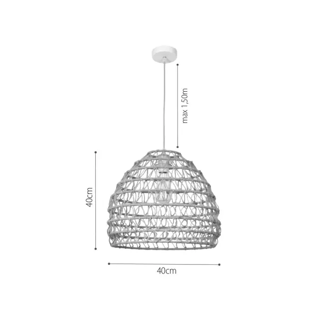 InLight Κρεμαστό Φωτιστικό από σχοινί 1xE27 D:40cm (4047-A) 3