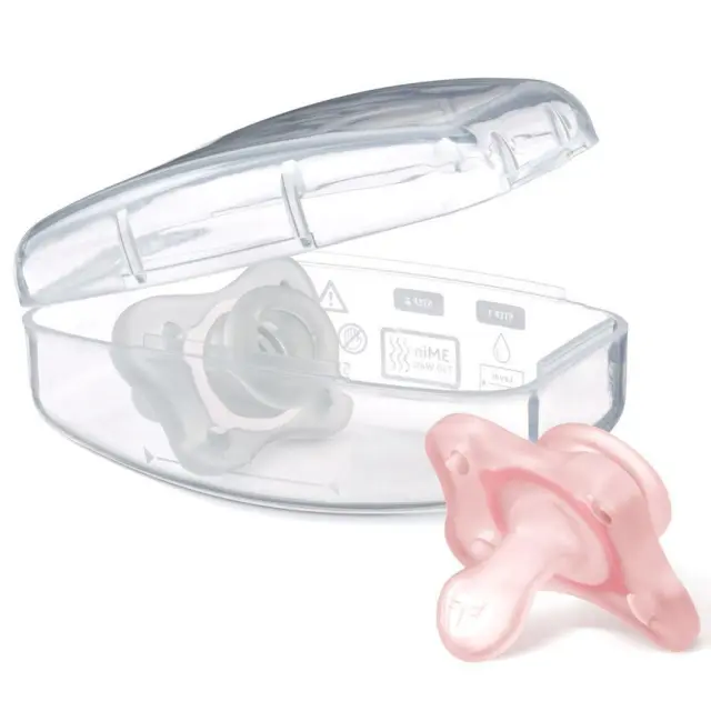 Chicco Πιπίλες Σιλικόνης για 0-2 μηνών με Θήκη Pink 2τμχ