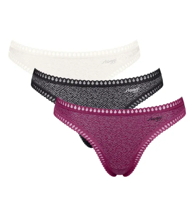 Sloggi Βαμβακερά Σλιπ Go Crush String Limited Edition 3-Pack 2