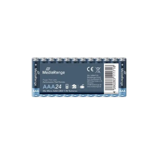 Αλκαλική Μπαταρία MediaRange Premium AAA 1.5V (LR3) (24 Pack) (MRBAT103)