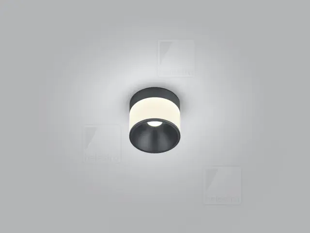 SOU Φωτιστικό Οροφής LED Επιφανείας 9W 2700K Mat Black Direct Indirect Μαύρο 2