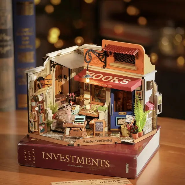 Robotime DIY Κατασκευή Corner Bookstore DG164 2
