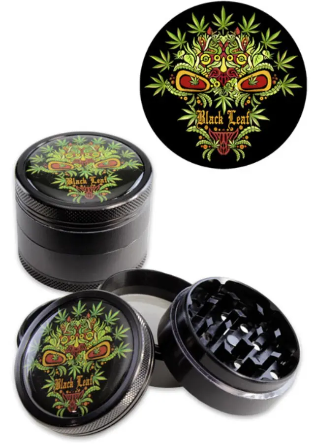 Black Leaf Grinder Τρίφτης Leaf Skull 50mm Aluminium - 4 Parts