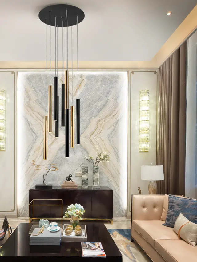 VARAS LAMP 9L GOLD/BLACK φωτιστικό κρεμαστό Μαύρο/Χρυσό