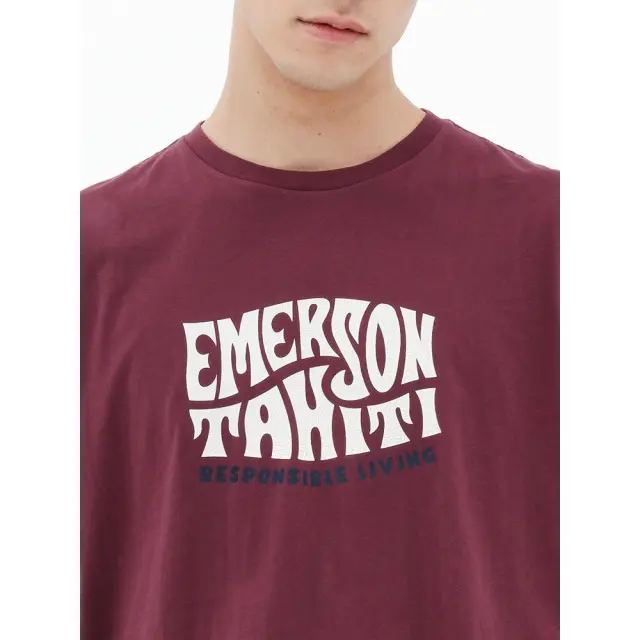 Emerson Tahiti Responsible Living T-Shirt (221.EM33.07-Wine) - Μπορντό - M 3