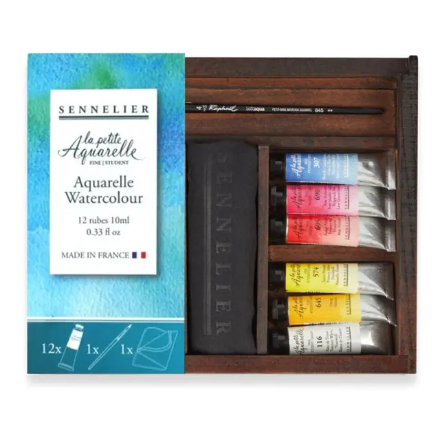 Sennelier La Petite Aquarelle Σετ Ακουαρέλας 12x10ml σε Ξύλινη Κασετίνα