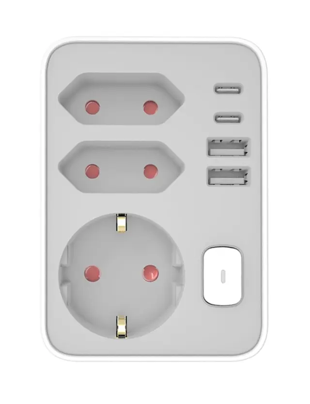 Technik Professional Πρίζα Επέκτασης 3 Θέσεων + 2 x USB-C + 2 x USB-A + Διακόπτης 41.001.0022