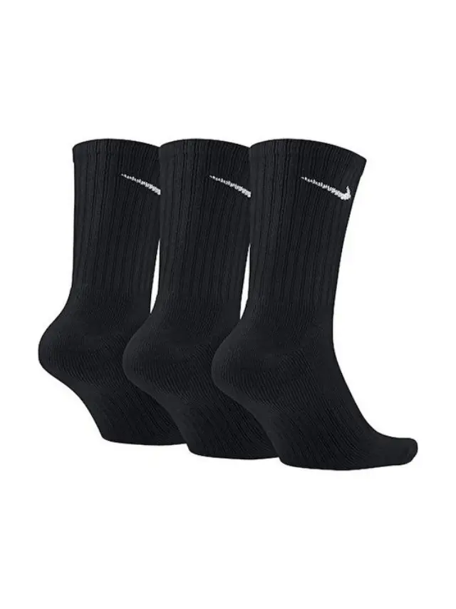 Nike Cushioned Value Cotton Κάλτσες για Τέννις Μαύρες 3 Ζεύγη SX4508-001 - M 2