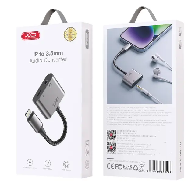 XO NB-R258B Αντάπτορας Lightning σε Lightning & 3.5mm 16.005.0363 3