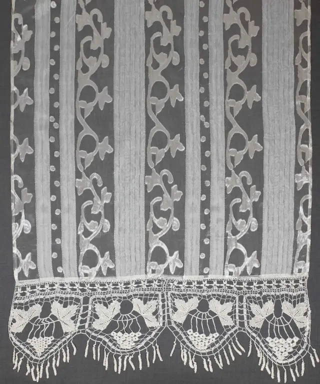 κουρτίνα 014 (90cm x 130cm) λευκό με τιράντα - -