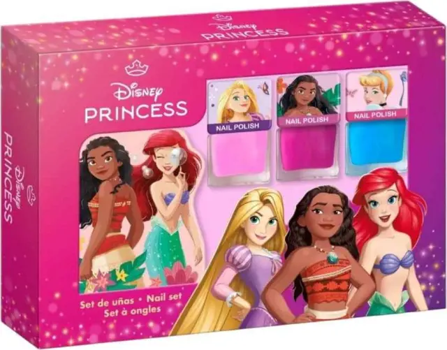 Disney Princess Nail Set Παιδικό Σετ Μανικιούρ 3 Βερνίκια Νυχιών & Λίμα