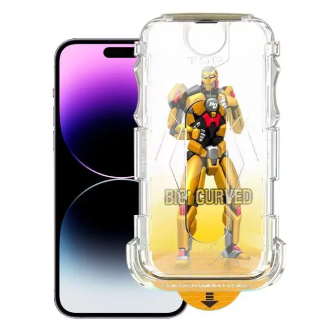 Full Cover Tempered Glass με Οδηγό για iPhone 14 Pro Max-Black OEM