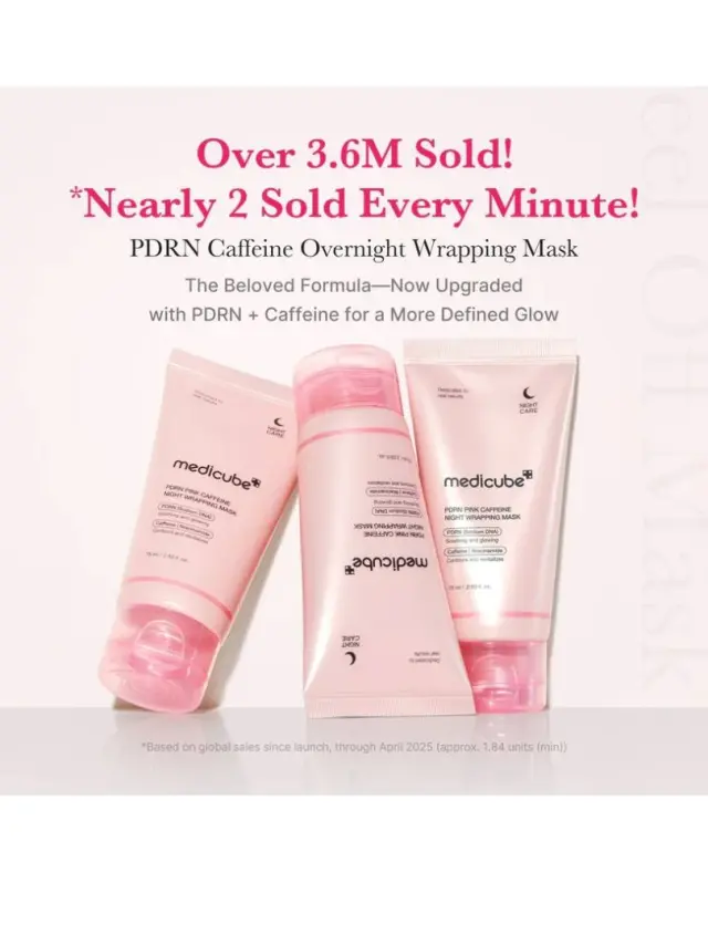 Medicube PDRN Pink Caffeine Night Wrapping Mask 75ml – Μάσκα νύχτας με PDRN με καφεΐνη για θρέψη και λάμψη 75ml 3
