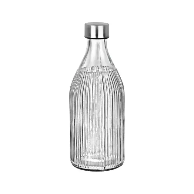 Μπουκάλι Γυάλινο 1000Ml Με Ανοξείδωτο Καπάκι 2