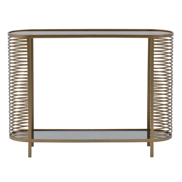 Κονσόλα Χρυσό/Μαύρο Μέταλλο/Γυαλί 106x30x80cm 3-50-954-0096 2