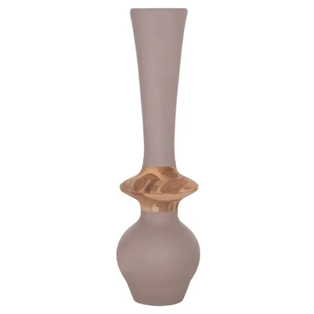 ΔΙΑΚΟΣΜΗΤΙΚΟ ΒΑΖΟ ΔΑΠΕΔΟΥ FB94660.05M FIBER CEMENT TAUPE--ΞΥΛΟ ΤΕΑΚ Φ45x143Υεκ