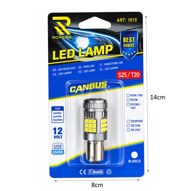 Rchang Λάμπα LED Αυτοκινήτου S25/T20 CANBUS 12V 6500K Λευκό Φως 1015 - Car LED Bulb S25/T20 CANBUS 12V 6500K White Light 0111641 2