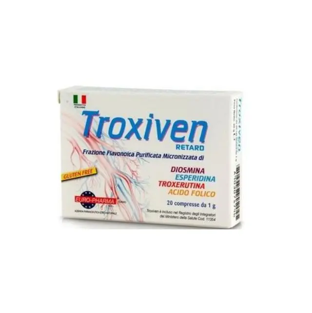 Bionat Troxiven Retard Συμπλήρωμα Διατροφής για Ανακούφιση των Αιμορροΐδων των Κιρσών και της Φλεβίτιδας, 20tabs
