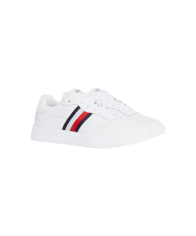 Tommy Hilfiger - Ανδρικά Sneakers Supercup Leather Stripes FM0FM04824-YBR Λευκό 2