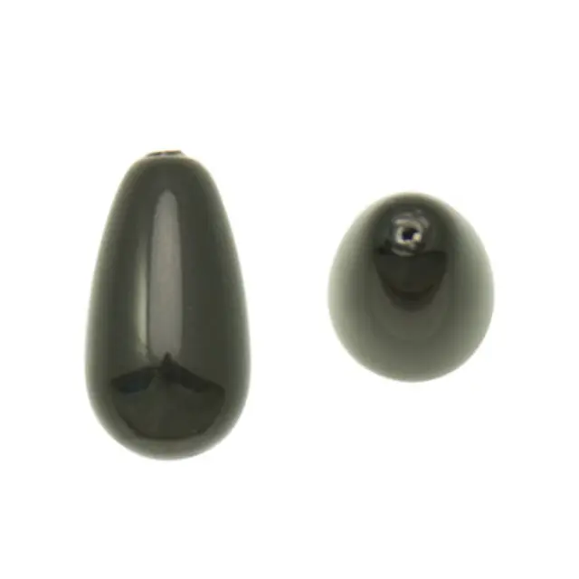 Swarovski 5816 Teardrop Half Drilled Black Pearl 11.5x6mm - 10τεμ