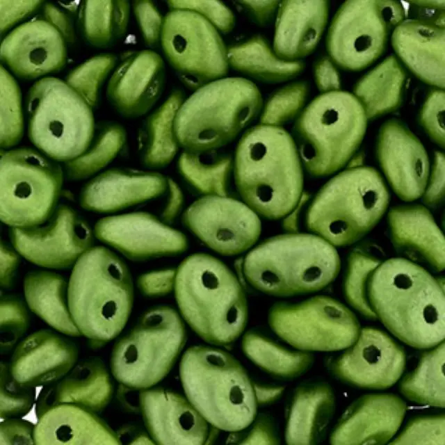 Χάντρα Superduo - Metalust Apple Green Matte - 2.5x5mm ~7gr