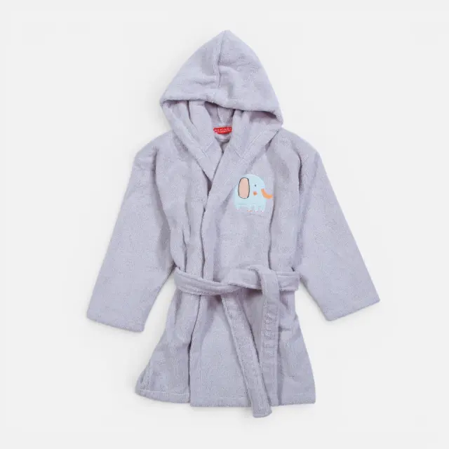 Μπουρνούζι Βρεφικό Elephants Nef Nef Homeware, 100% ΒΑΜΒΑΚΙ - GREY, 04 (041065)