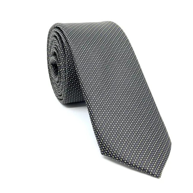 Γραβάτα Microfiber σε Πράσινο Μοτίβο Σετ με Μαντηλάκι 3