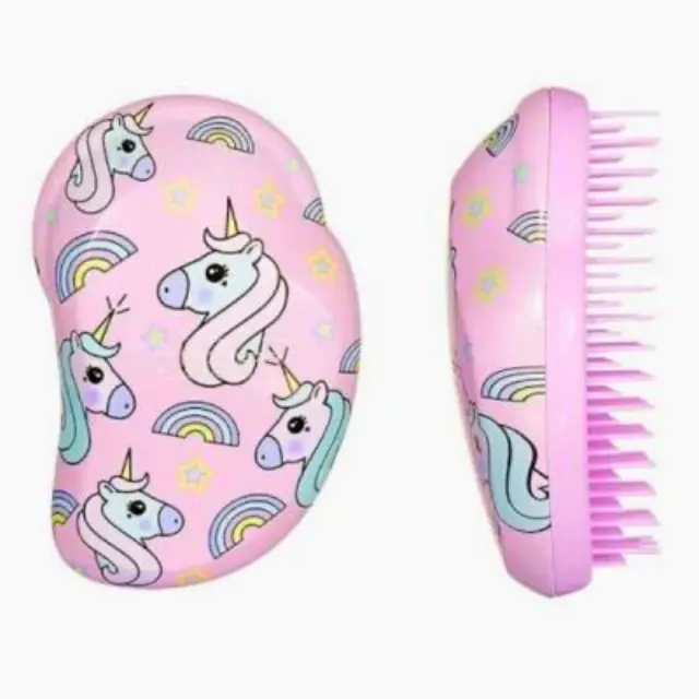 Tangle Teezer Original Mini Detangling Hairbrush Unicorn Magic Print Επαναστατική Βούρτσα που Ξεμπερδεύει Εύκολα τα Μαλλιά, 1τμχ 3