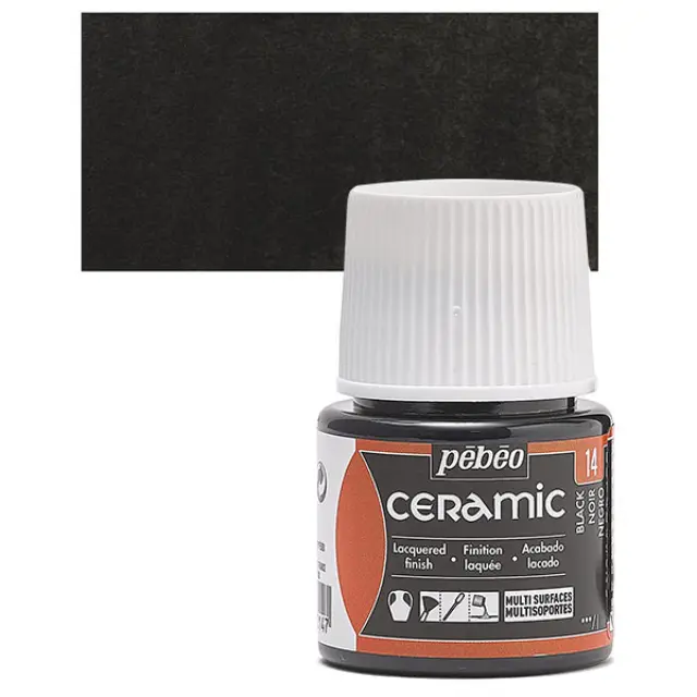 Pebeo Ceramic Καλυπτικό Σμάλτο - 14 Black- 45ml