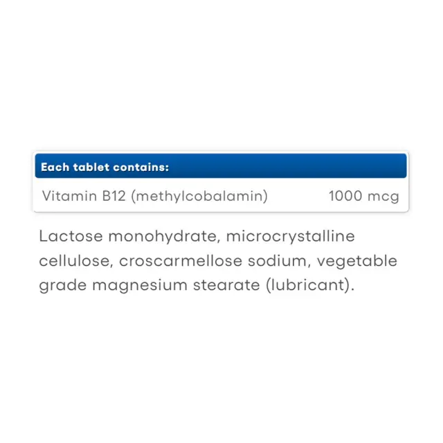 Natural Factors B12 Methylcobalamin 1000 mcg 180 Tablets 2