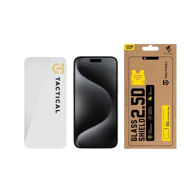 Tactical Glass Shield 2.5D for Apple iPhone 15 Pro Max Clear 3