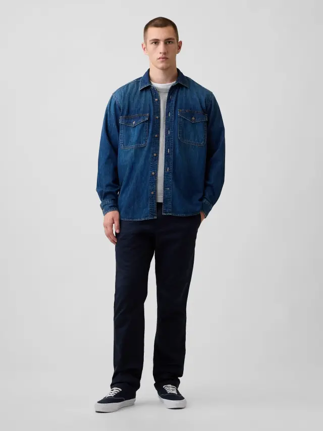 Μπλε Modern Khakis σε Ίσια Γραμμή με Τεχνολογία GapFlex New classic navy