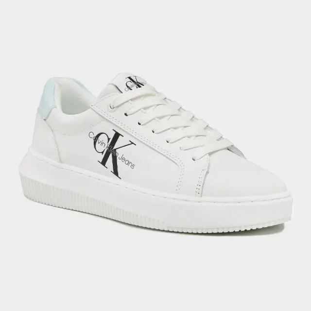 Calvin Klein - Γυναικεία Δερμάτινα Sneakers Chunky Cupsole Mono Wn YW0YW00823-0LF Λευκό - 40 2