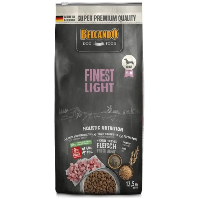 Belcando Finest Light Ξηρά Τροφή Διαίτης για Ενήλικους Σκύλους με Πουλερικά και Ρύζι 12.5kg