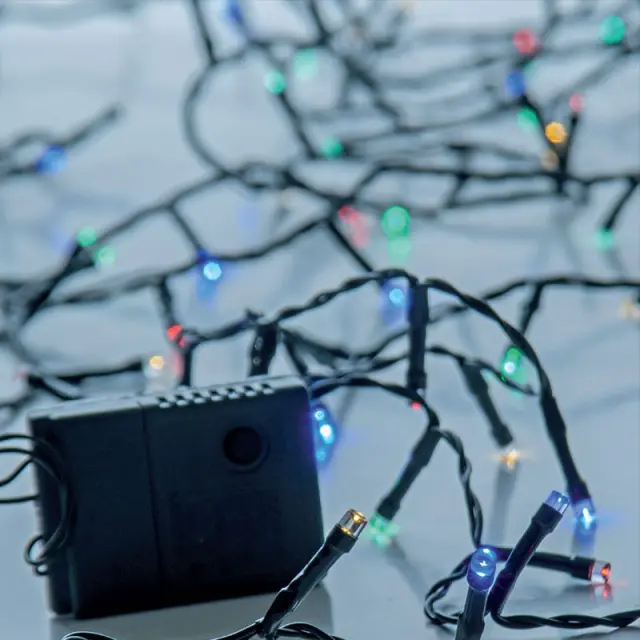 180 Led Σε Σειρά Με Πρόγραμμα Και Μετασχηματιστή Πράσινο Καλώδιο Χρωματιστό Led IP44