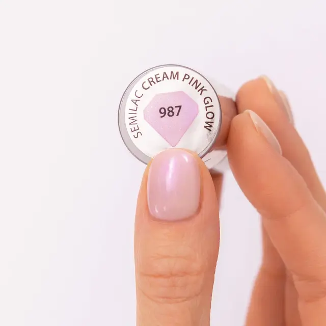 Semilac Ημιμόνιμο Βερνίκι 987 Cream Pink Glow 7ml 2