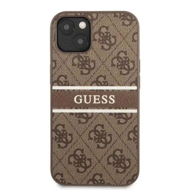 Guess Printed Stripe Back Cover Πλαστικό Καφέ (iPhone 13 mini)