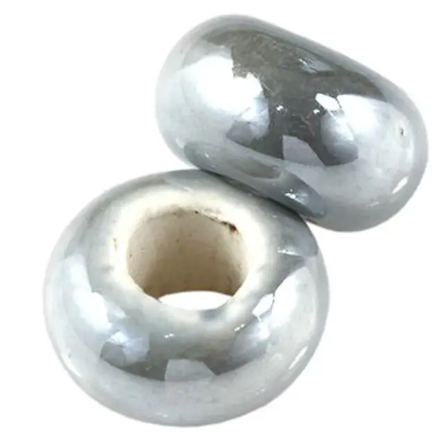Χάντρα Modular Ceramic Shining AB Grey 10x16mm - 5τεμ