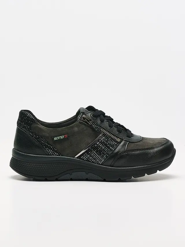 Mephisto/Sano Sneakers Γυναικείο δέρμα/δέρμα Nubuck Μαύρο SAN/IZAE N/BLACK 3