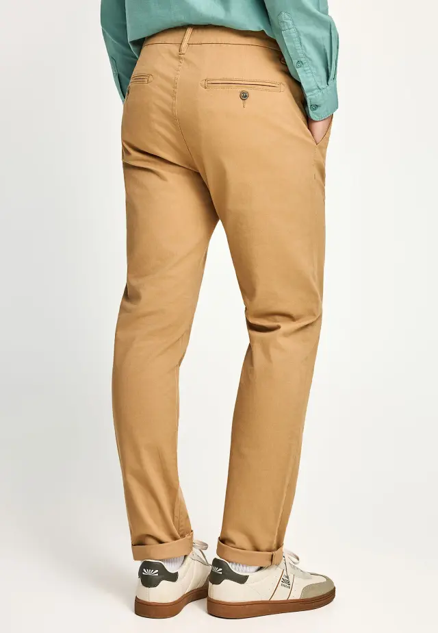 Funky Buddha Chino Trousers Elastic in Regular Fit Beige FBM013-001-02 - 40 2
