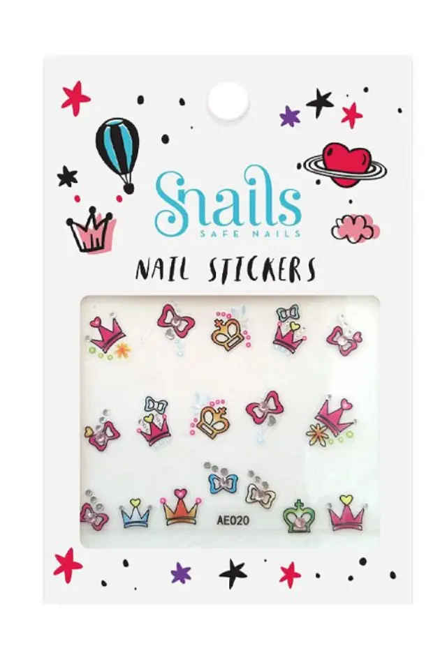 Αυτοκόλλητα Νυχιών Snails για Κορίτσια Princess ΠΟΛΥΧΡΩΜΟ - One Size