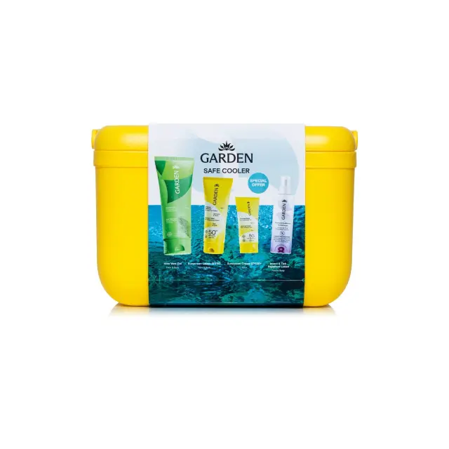 Garden Safe Cooler με Aloe Vera Gel Πρόσωπο & Σώμα, 75ml & Αντηλιακό Γαλάκτωμα Πρόσωπο & Σώμα SPF50, 75ml & Αντηλιακή Κρέμα Προσώπου SPF50+, 25ml & Εντομοαπωθητικό Γαλάκτωμα, 100ml & Ψυγειάκι Παραλίας 2